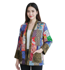 Bohemian Long-Sleeve Kimono Jacket Handmade Full Patchwork Free Size