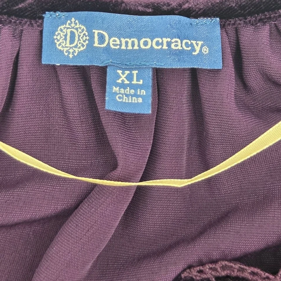 Blusa Top Democracy 3/4 Mujer XL Bordada Terciopelo Boho Hada Bruja Foto 4 de 4