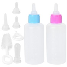 Pet Milk Bottle Kit 2Sets Durable Silicone PP Nursing Bottles Blue Color