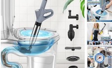 Toilet Plunger, High Pressure Toilet Plunger,Toilet Auger Air Drain Grey