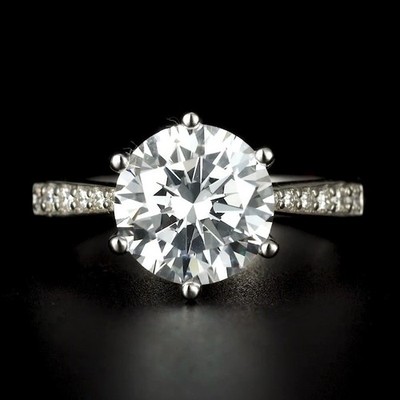 2.10 CTW Round Cut MoissaniteChannel Setting Wedding Ring 14K White Gold Plated