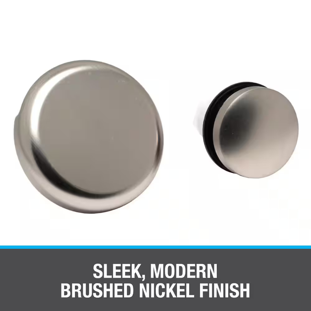 Oatey Touch Toe Sch. 40 PVC Bath Waste Half Drain Kit in Brushed Nickel