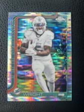 2025 Topps Chrome- JAYLEN WRIGHT- Pulsar Refractor- Dolphins #190