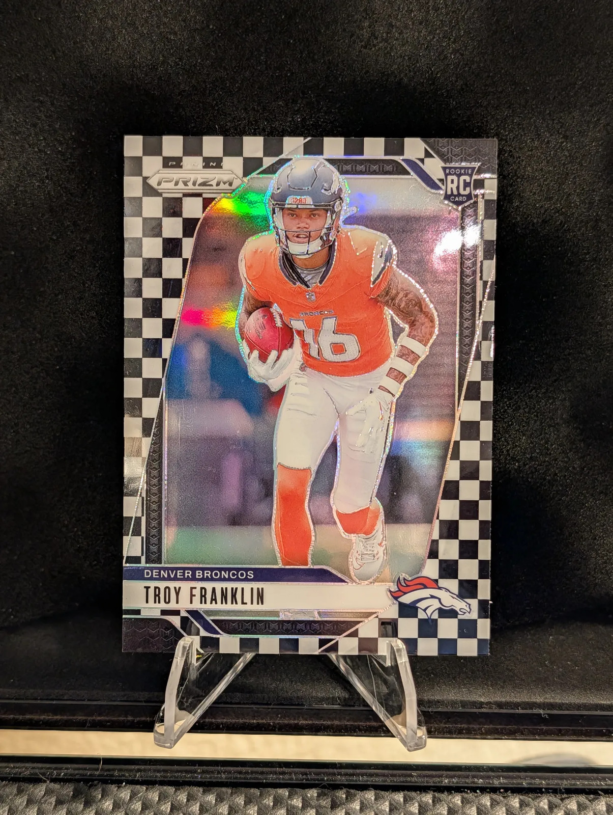 2024 Panini Prizm Troy Franklin Black White Checkerboard #393