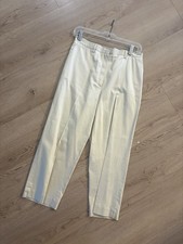 BURBERRY GOLF | Pantaloni cropped da donna in misto cotone kaki piatti davanti US 6 UK 10