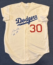 Maury Wills Signed Los Angeles Dodgers Jersey Inscribed 586 SB Bob Feller Holo