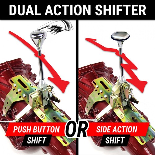 Deluxe Side Shift Transmission Shifter Kit w/ 10" Chrome Arm for Chrysler 518  - Afbeelding 4 van 18