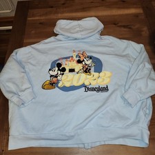 Disney Disneyland Resort 2023 3X blue Mickey and Minnie Mouse zipper hoodie