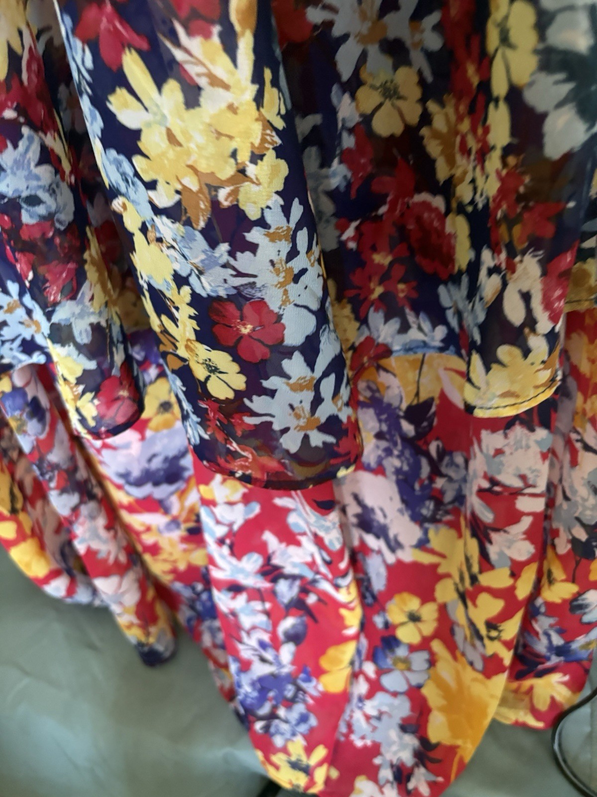 Lulu's Vibrant Asymmetrical Radiant Ruby Floral M… - image 8