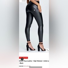 High-Waisted Black Faux Leather Leggings Size S