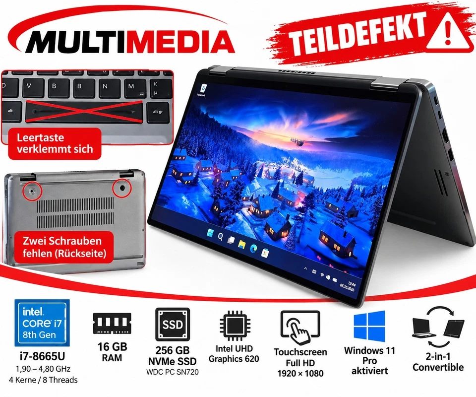 Dell Latitude 7400 2-in-1 · i7-8665U · 16GB · 256GB, Foto 1 von 5