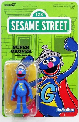 Sesamstraße - ReAction Super7 Figur - Super Grover