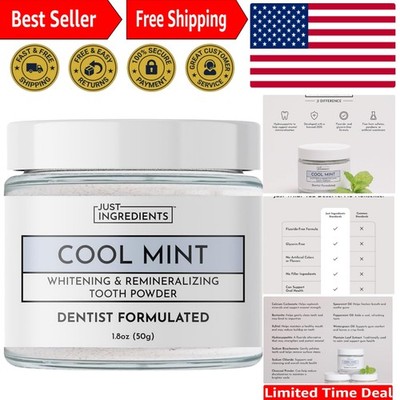 Organic Cool Mint Tooth Powder: Whitens, Remineralizes, and Soothes Sensitivity