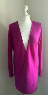 N.Peal London Longstrickjacke 100% Kaschmir rosa, Gr. M