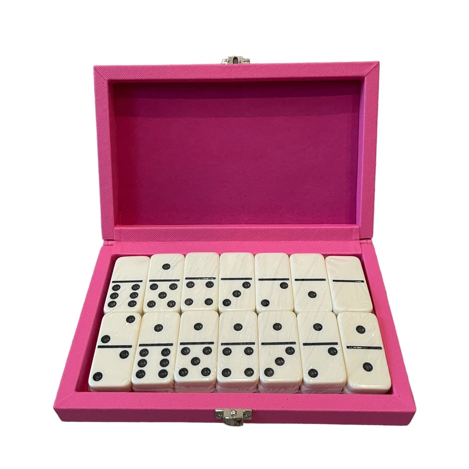 BROUK & CO Ellen Dominoes Travel Set in Posh Hot Pink Vegan Leather NEW In Box - Image 3 of 4