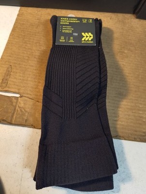 KNEE HIGH COMPRESSION SOCKS 6-12 TWO PACK BLACK ARCH SUPPORT