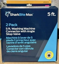 SharkBite 26004 2-Pack 60" 1/2" Washing Machine Connector with Angle Stop Valve