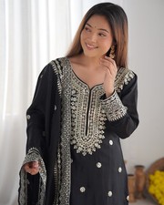 Indian Rayon salwar kameez with kurta dupatta set kurti Pant Suit women dress