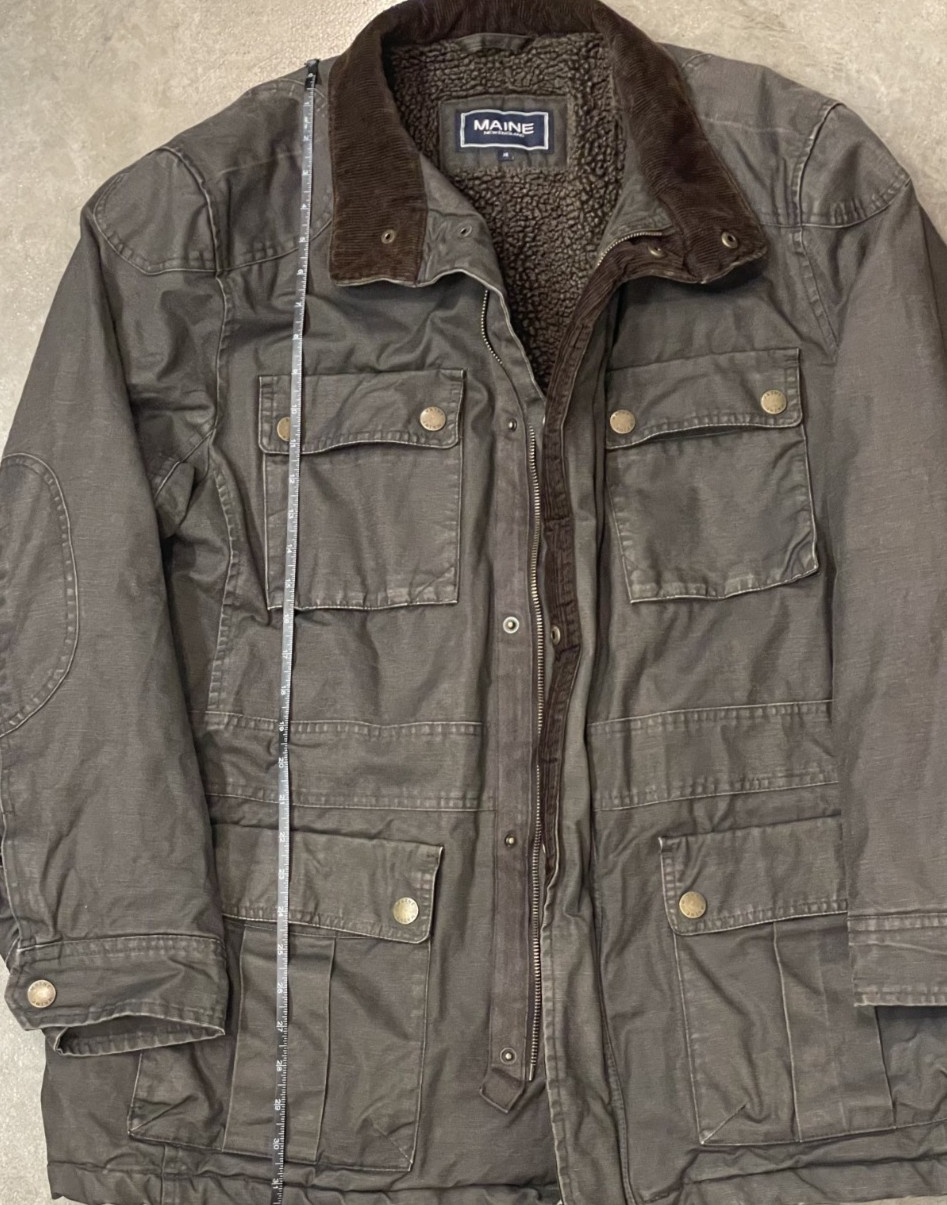 Maine New England Jacket Men XL Canvas Sherpa Lined Heavyweight Workwear Coat thumbnail 7