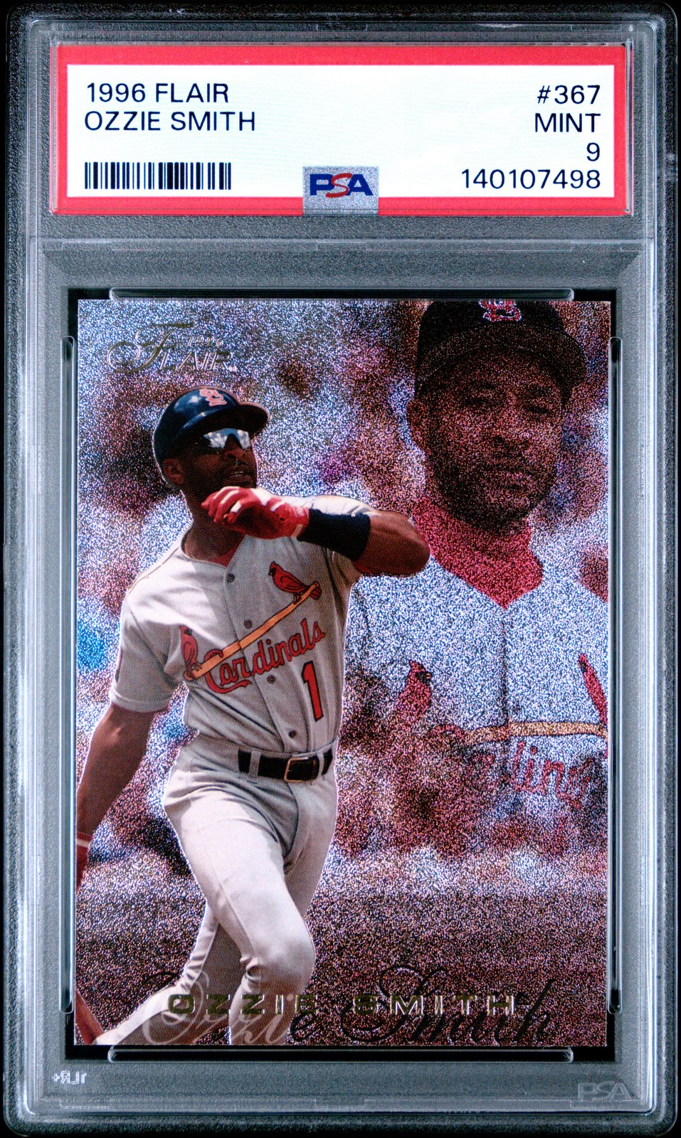 1996 FLAIR #367 OZZIE SMITH PSA 9