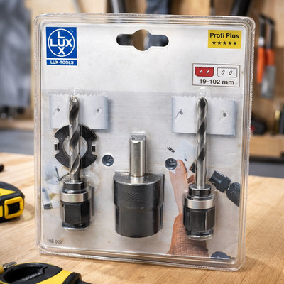 Lux Tools Lochsägen Halter 3er Set   Aufnahme Adapter Bohrmaschine