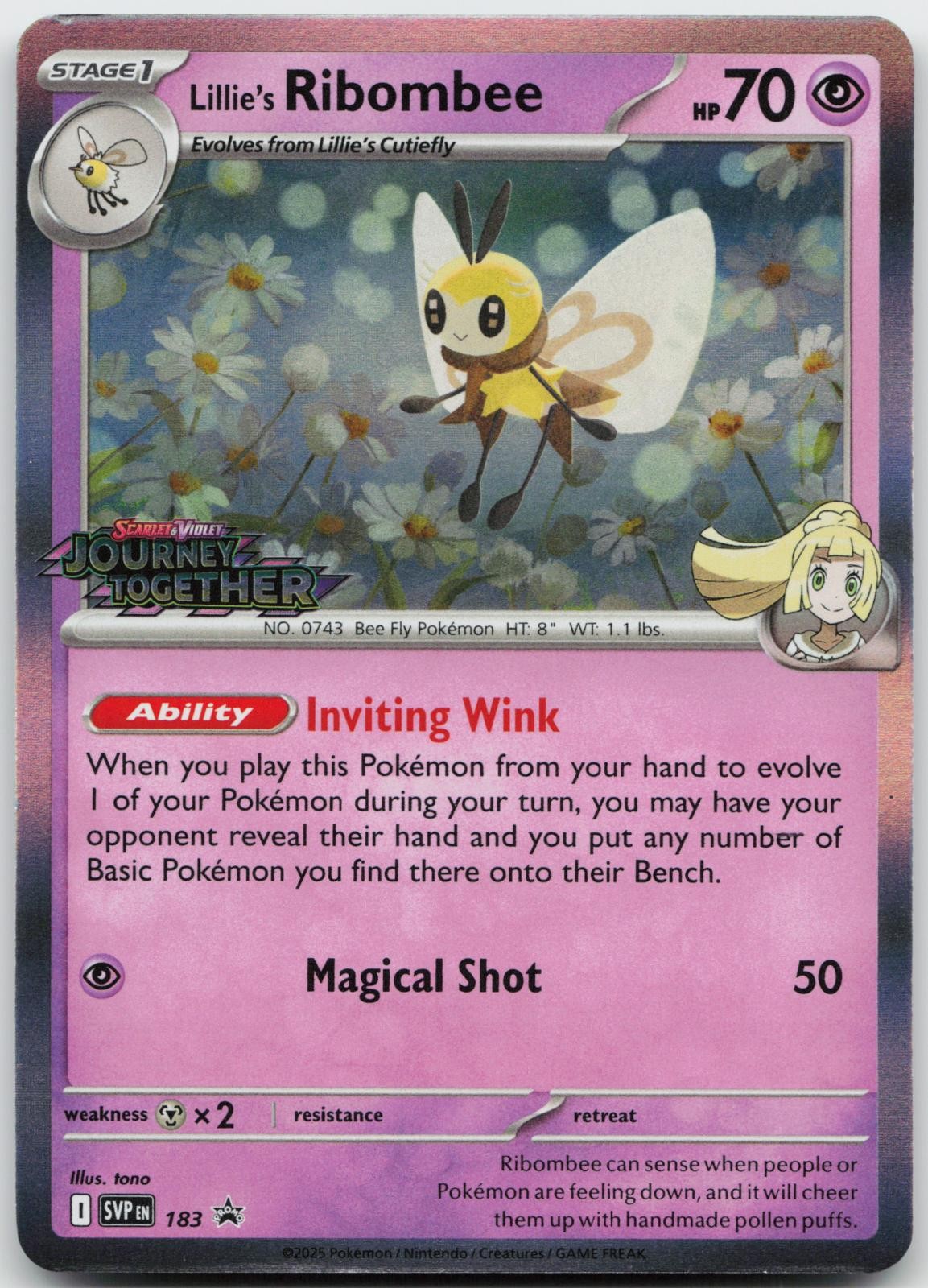 Lillie's Ribombee (Prerelease) 83 Holo Pokemon Scarlet & Violet Promo - NM