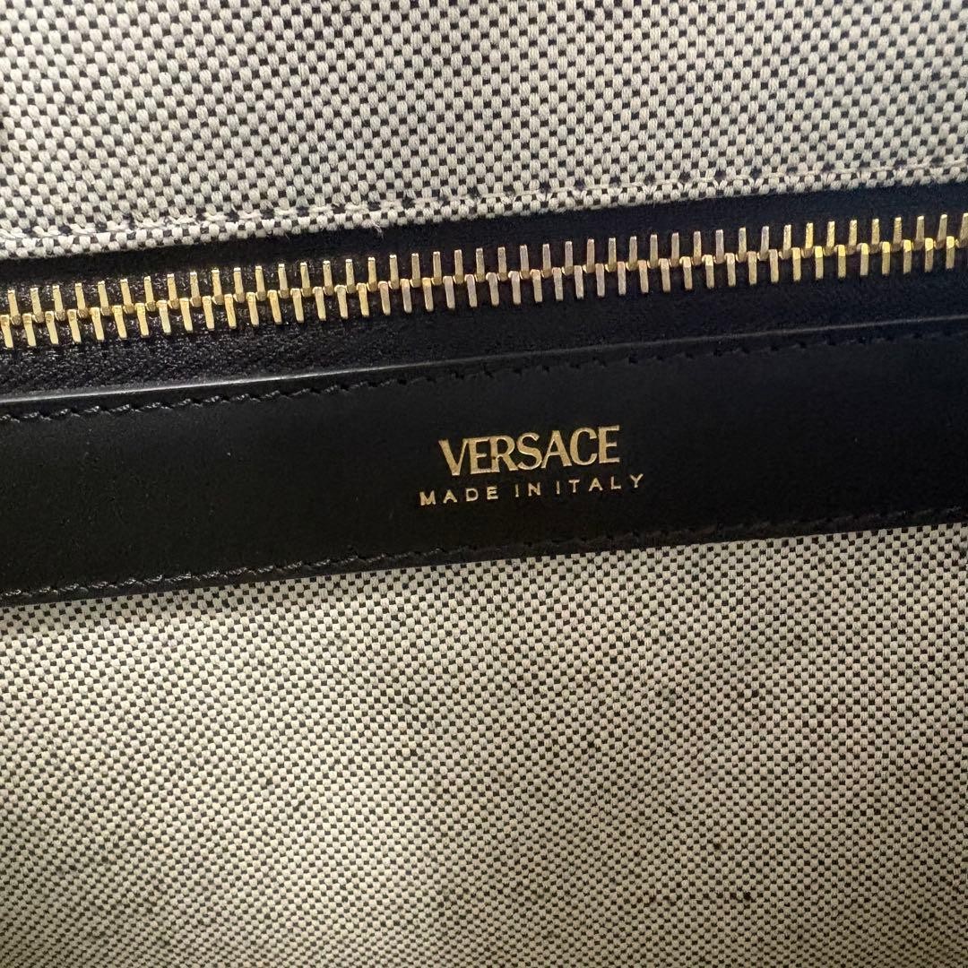 Versace 2Way Canvas Handbag with Studded Logo & Medusa Charm, Used thumbnail 9