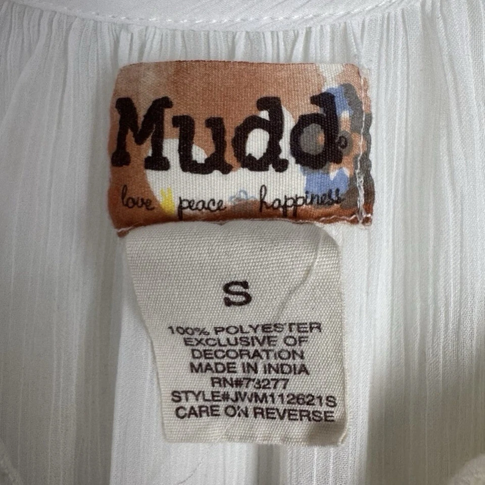 Babydoll de hadas Y2K Top de encaje transparente blanco lechera manga corta campesina pequeña Foto 2 de 4