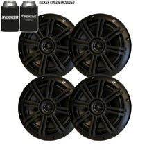 Kicker Black OEM Replacement Marine 6.5" Coaxial speaker Bundle 4 Speakers