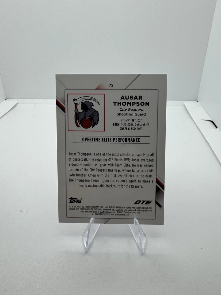 2022-23 Topps Finest OTE  - Pink Prism Refractor #72 Ausar Thompson /125 - Image 2 of 2