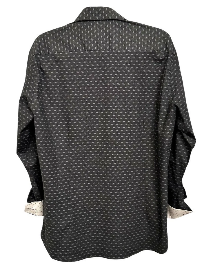 Рубашка мужская International Laundry черная с серым узором большая - Изображение 2 из 4