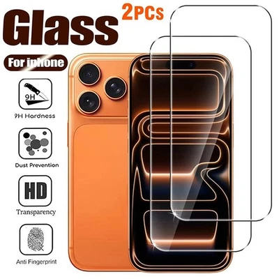 2X Tempered Glass Screen Protector For iPhone 17 16 15 14 13 12 11 Pro Max Plus - image 1 of 4