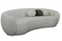 Modern Stoffsofa Dreisitzer Couch Sofa 3 Sitzer Weiß Stoff Polstersofa