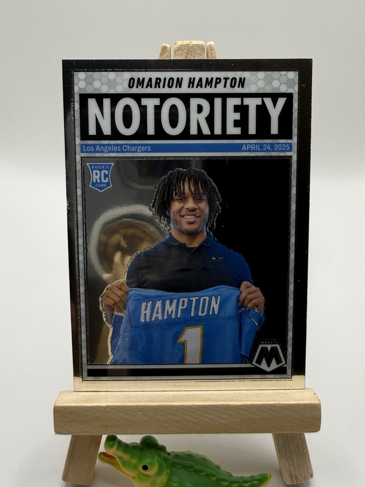 2025 Mosaic Omarion Hampton Notoriety RC Rookie #20 Chargers