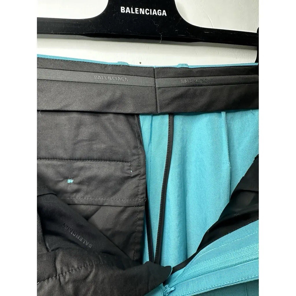Balenciaga Teal Cotton Pant Trousers Size XS New With Tags thumbnail 7