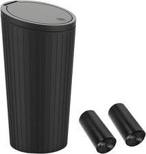 Car Trash Can With Lid Waterproof Cup Holder Dustbin Garbage Black Crafted Car Trash Can With Lid Waterproof Cup Holder Dustbin Garbage Black Crafted