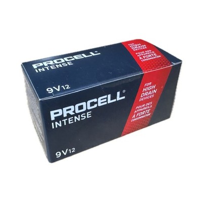 12 Duracell Procell Intense 9V Alkaline Batteries (PX1604, 9 Volt)