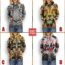 New Hoodie Tiger Lion Design Hoodie Fullprint Polyester Size S to 3XL