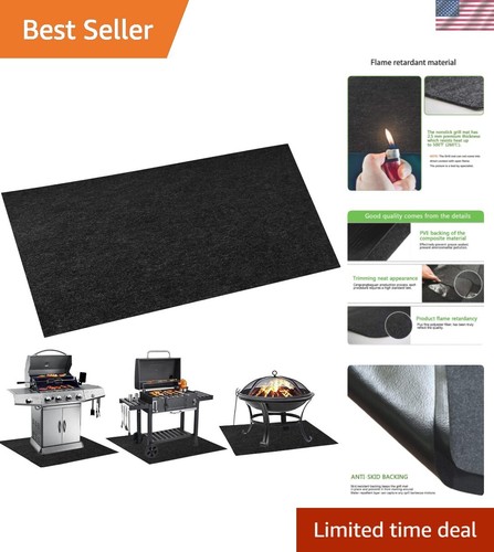 Under Grill Mat, BBQ Grill Splatter Mat, Double-Sided Fireproof Oil-Proof Gri...