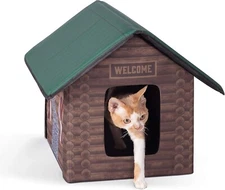 K&H Pet Products Outdoor Kitty House Cat Shelter (Unheated) Log Cabin Design