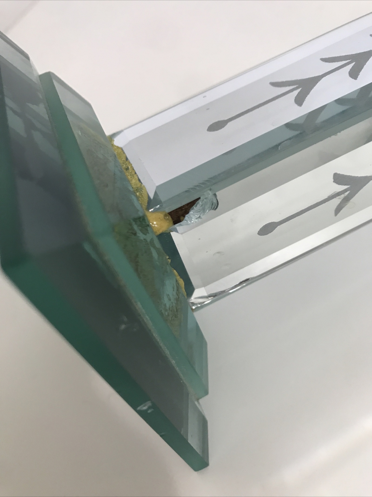 Candlestick Candle Holder Mirrored Victorian Style Glass Etched Vintage Set Of 2