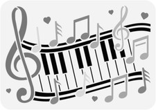 7"x10" Clear Plastic Stencil - Music Notes SA992 