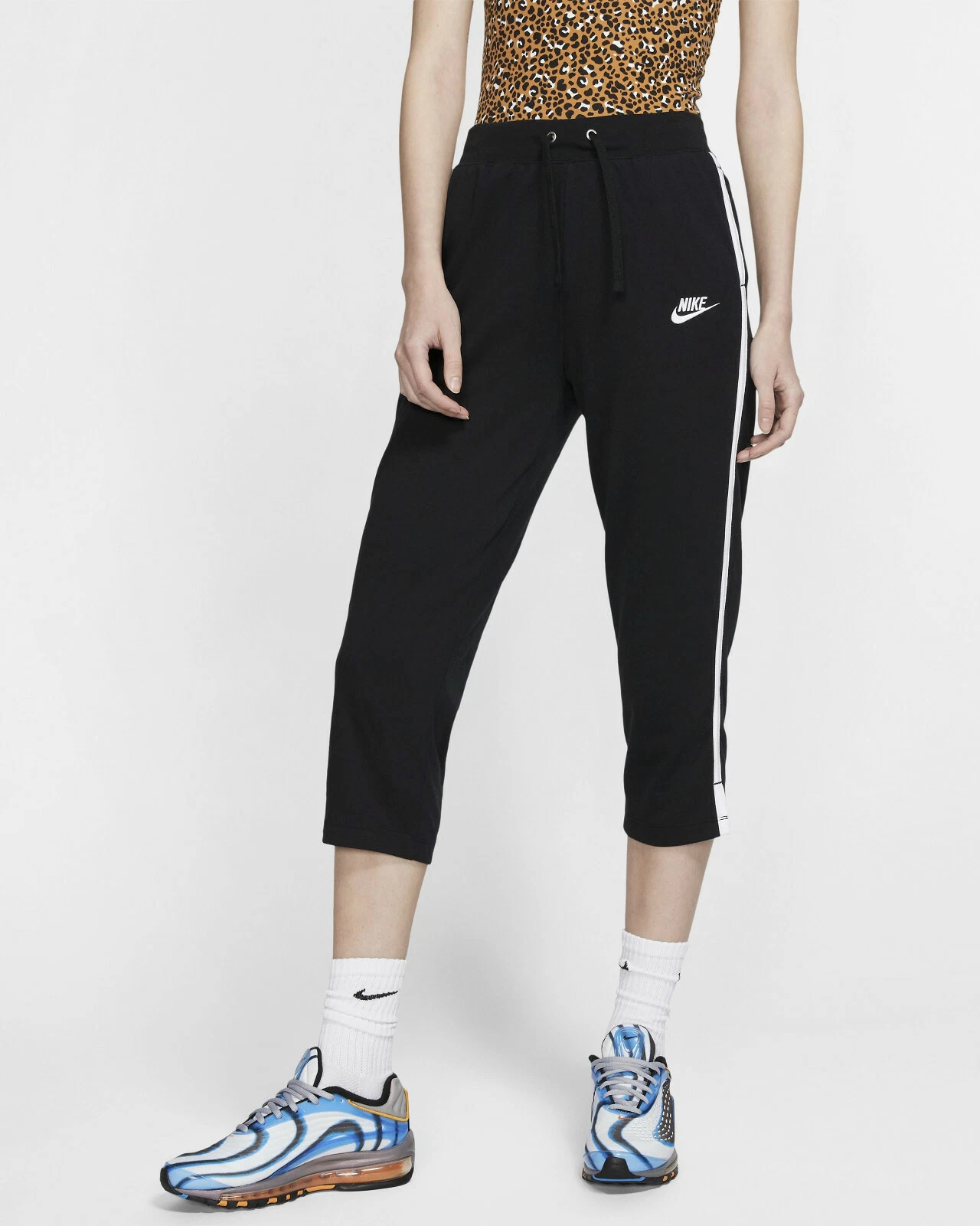 NEW Nike Womens Sportswear Logo Jersey Capri Pants Size 2XL