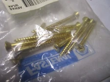 #12-11 x 2-1/2" Flat Head Phillips Sharp Pt Plain Finish Brass Wood Screw !TY 10