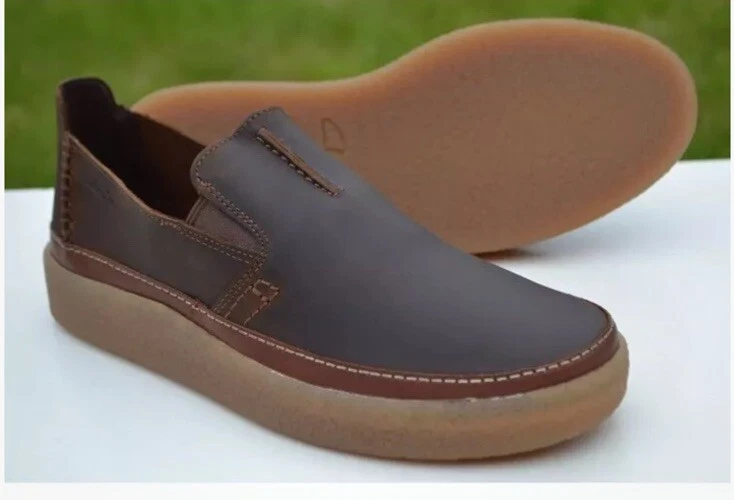 Scarpe mocassino Clarks Oakpark Step da uomo in pelle cera d'api taglia UK 10 G EUR 44 5