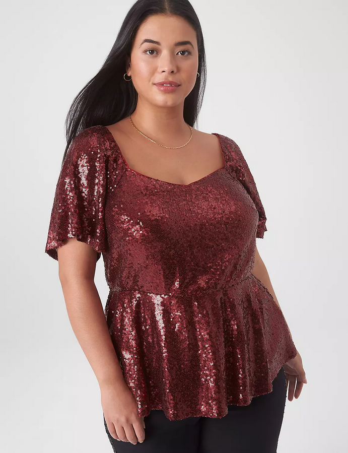 sparkly peplum top