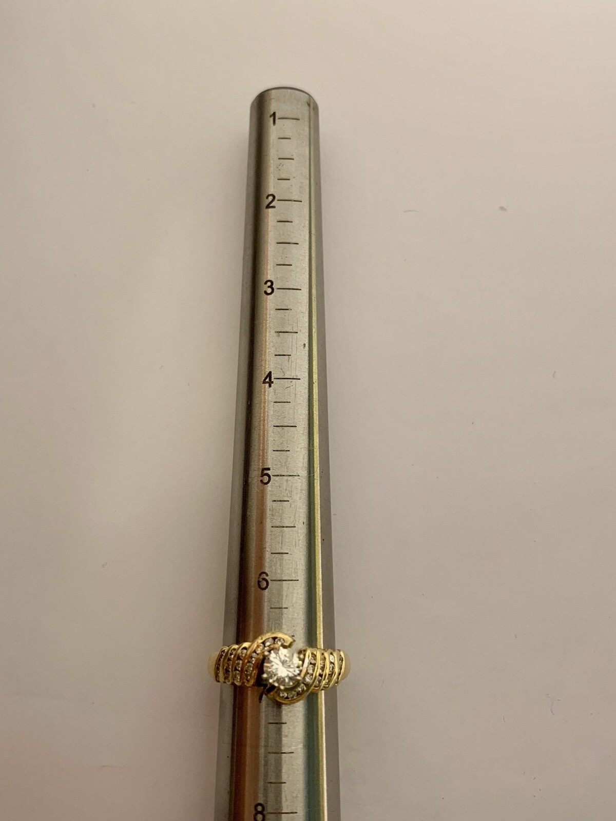 Solitaire 14k Solid Yellow Gold Diamond Ring. Est… - image 12