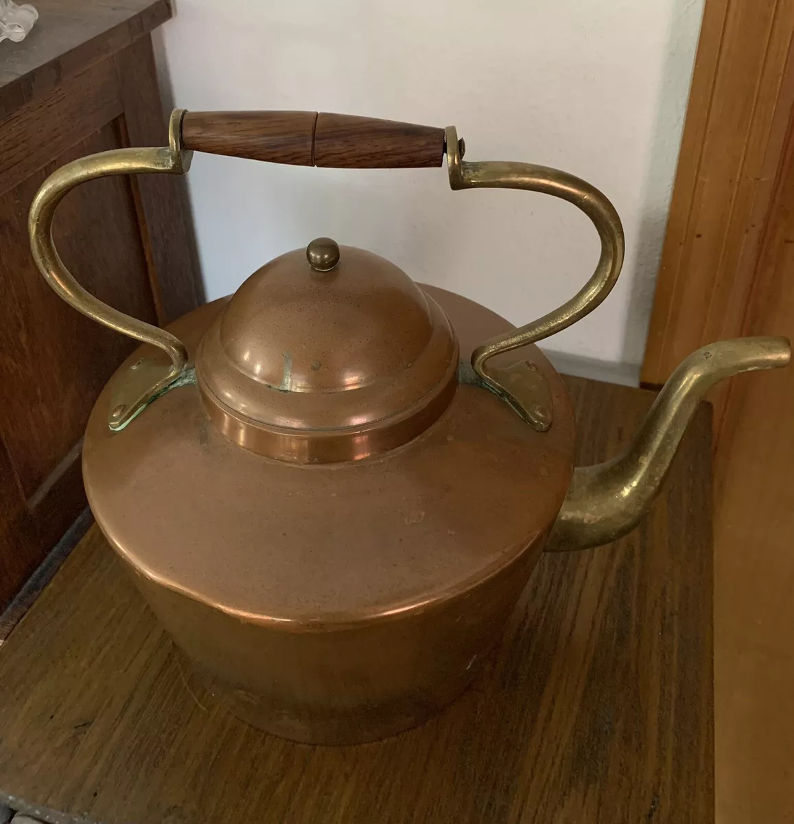 Vintage Copper Tea Kettle, Vintage Cookware