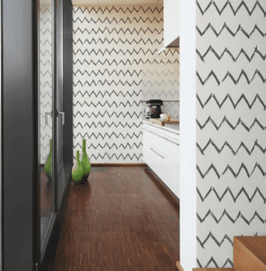 Dettagli Su Carta Da Parati Moderna A Zig Zag Nero Su Fondo Bianco Designdschungel 2 36574 2