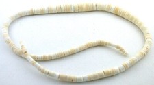 2.5mm To 7.5mm Creme Natural Coconut Graduated Heishi 15 Inch Bead Strand HBS15